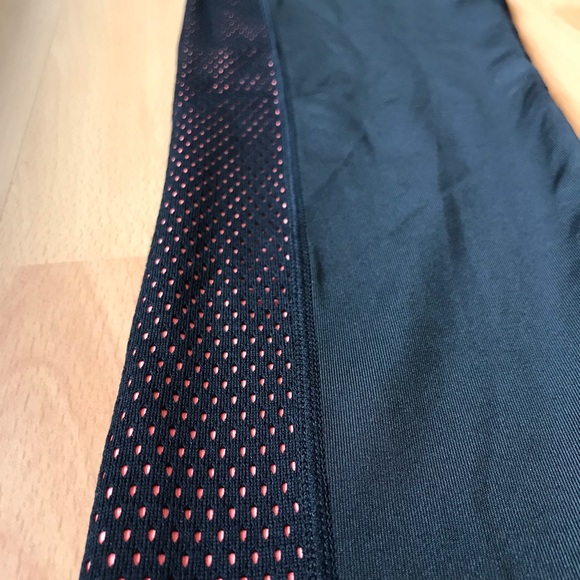 Black leggings w/ neon orange accents - size S/M - Picture 2 of 7